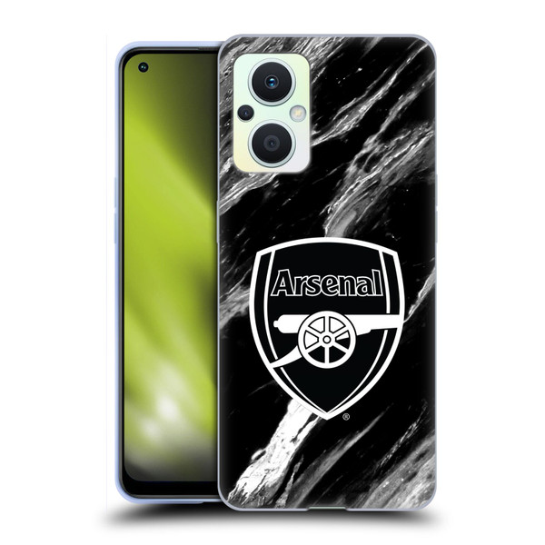 Arsenal FC Crest Patterns Marble Soft Gel Case for OPPO Reno8 Lite