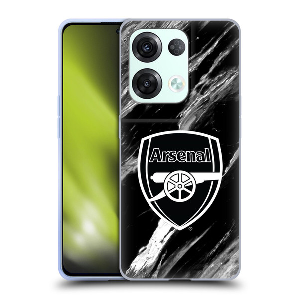 Arsenal FC Crest Patterns Marble Soft Gel Case for OPPO Reno8 Pro