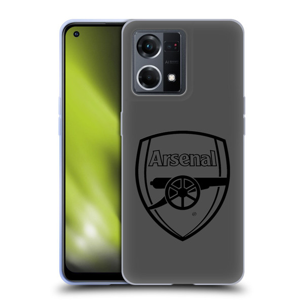 Arsenal FC Crest 2 Black Logo Soft Gel Case for OPPO Reno8 4G