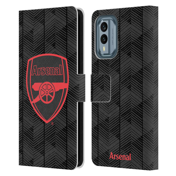 Arsenal FC Crest and Gunners Logo Black Leather Book Wallet Case Cover For Nokia X30