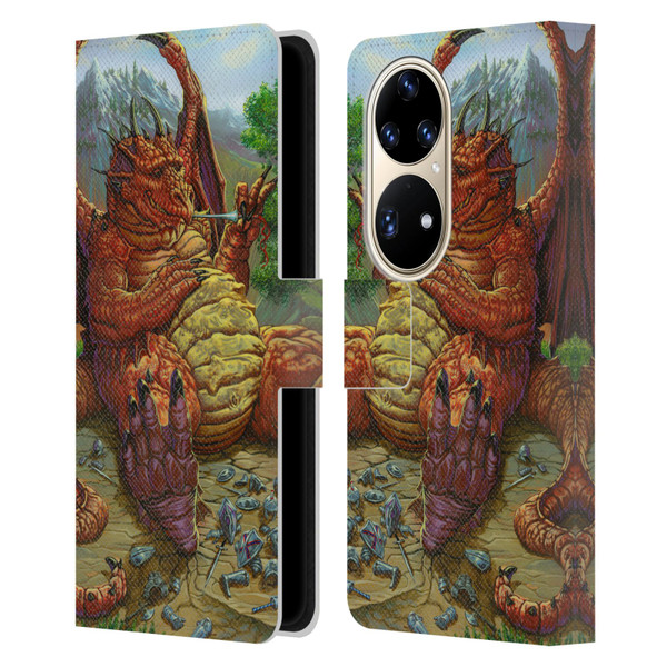 Ed Beard Jr Dragons Lunch With A Toothpick Leather Book Wallet Case Cover For Huawei P50 Pro