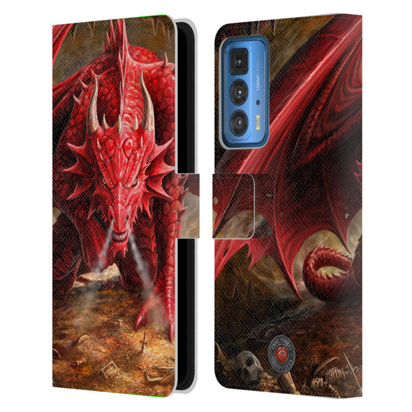 Anne Stokes Dragons Lair Leather Book Wallet Case Cover For Motorola Edge (2022)