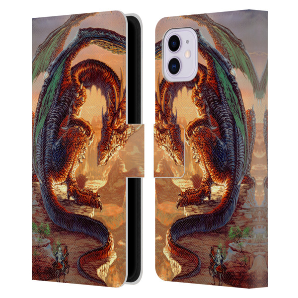 Ed Beard Jr Dragons Bravery Misplaced Leather Book Wallet Case Cover For Apple iPhone 11