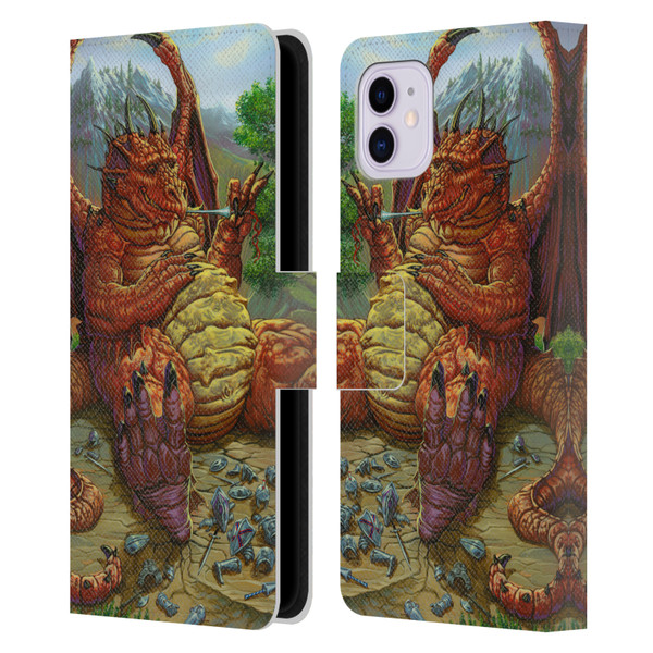 Ed Beard Jr Dragons Lunch With A Toothpick Leather Book Wallet Case Cover For Apple iPhone 11