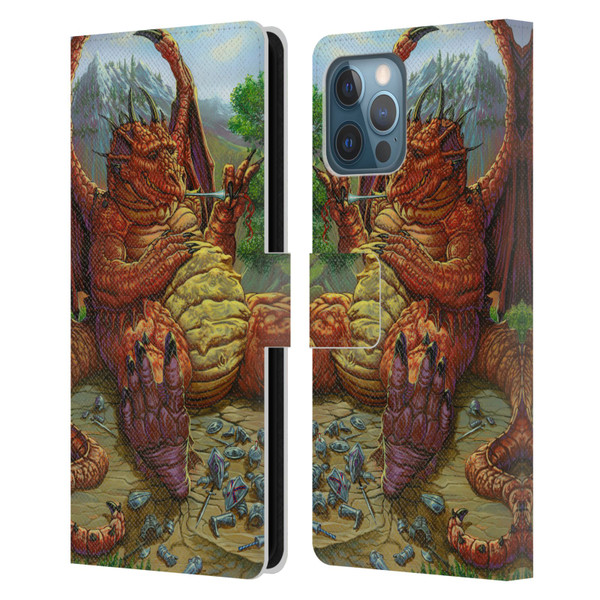 Ed Beard Jr Dragons Lunch With A Toothpick Leather Book Wallet Case Cover For Apple iPhone 12 Pro Max