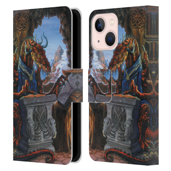 Ed Beard Jr Dragons Ancient Scholar Leather Book Wallet Case Cover For Apple iPhone 13 Mini