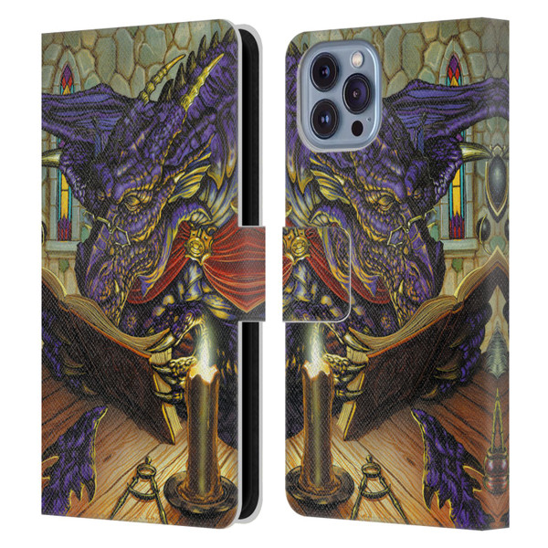 Ed Beard Jr Dragons A Good Book Leather Book Wallet Case Cover For Apple iPhone 14