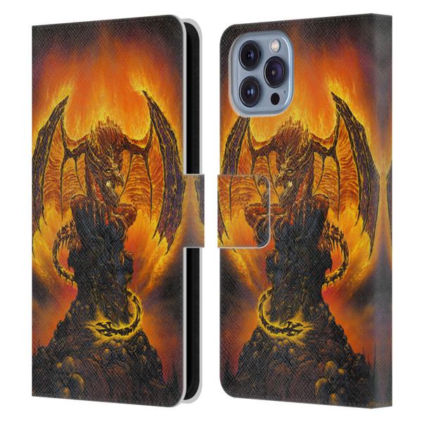 Ed Beard Jr Dragons Harbinger Of Fire Leather Book Wallet Case Cover For Apple iPhone 14