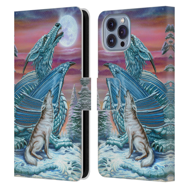 Ed Beard Jr Dragons Moon Song Wolf Moon Leather Book Wallet Case Cover For Apple iPhone 14