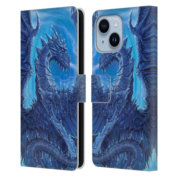 Ed Beard Jr Dragons Glacier Leather Book Wallet Case Cover For Apple iPhone 14 Plus