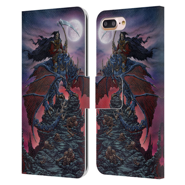 Ed Beard Jr Dragons Reaper Leather Book Wallet Case Cover For Apple iPhone 7 Plus / iPhone 8 Plus