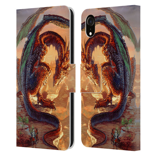 Ed Beard Jr Dragons Bravery Misplaced Leather Book Wallet Case Cover For Apple iPhone XR
