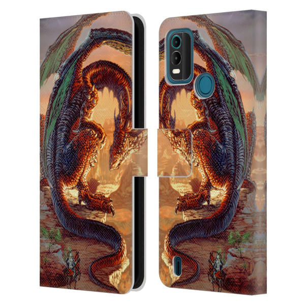 Ed Beard Jr Dragons Bravery Misplaced Leather Book Wallet Case Cover For Nokia G11 Plus