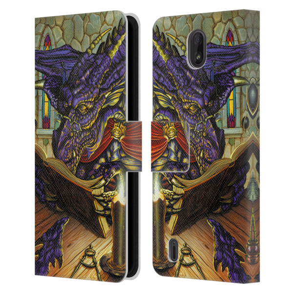 Ed Beard Jr Dragons A Good Book Leather Book Wallet Case Cover For Nokia C01 Plus/C1 2nd Edition