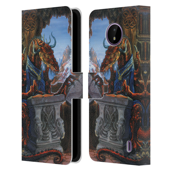 Ed Beard Jr Dragons Ancient Scholar Leather Book Wallet Case Cover For Nokia C10 / C20