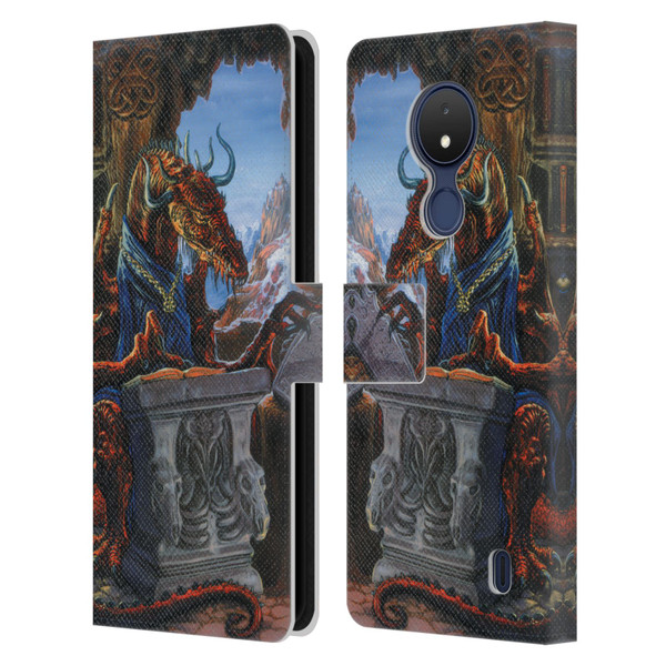 Ed Beard Jr Dragons Ancient Scholar Leather Book Wallet Case Cover For Nokia C21
