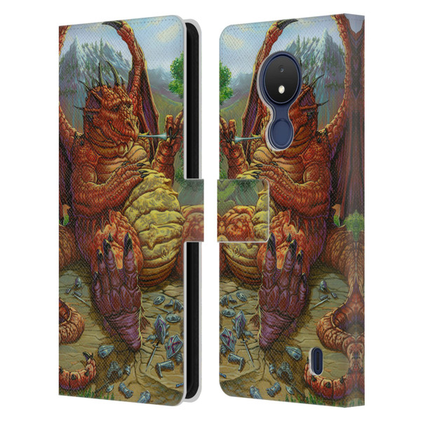 Ed Beard Jr Dragons Lunch With A Toothpick Leather Book Wallet Case Cover For Nokia C21