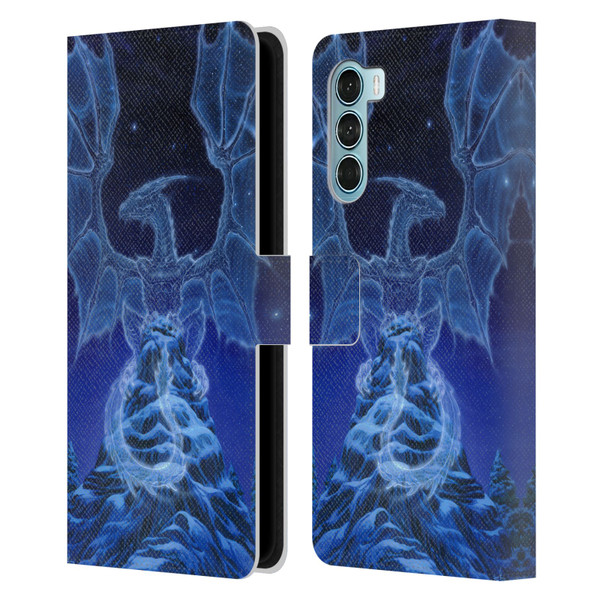 Ed Beard Jr Dragons Winter Spirit Leather Book Wallet Case Cover For Motorola Edge S30 / Moto G200 5G