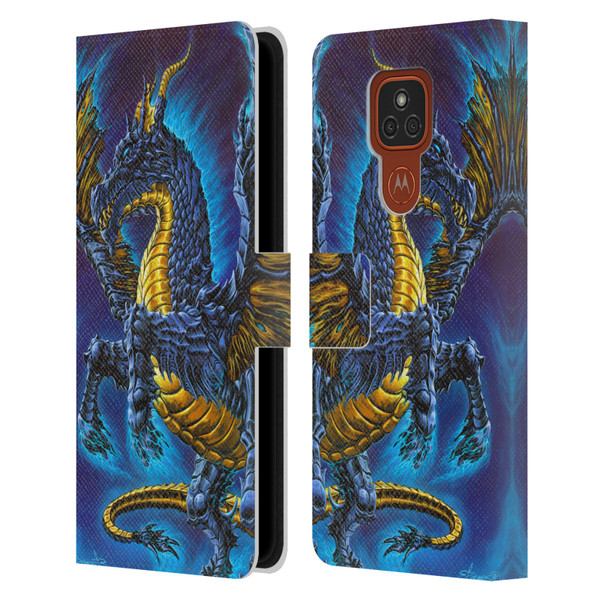 Ed Beard Jr Dragons Mare Leather Book Wallet Case Cover For Motorola Moto E7 Plus