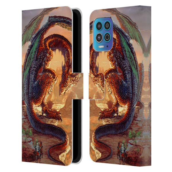 Ed Beard Jr Dragons Bravery Misplaced Leather Book Wallet Case Cover For Motorola Moto G100