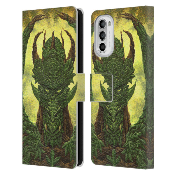 Ed Beard Jr Dragons Green Guardian Greenman Leather Book Wallet Case Cover For Motorola Moto G52