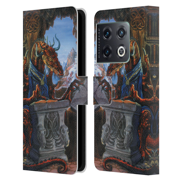 Ed Beard Jr Dragons Ancient Scholar Leather Book Wallet Case Cover For OnePlus 10 Pro