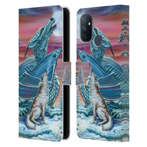 Ed Beard Jr Dragons Moon Song Wolf Moon Leather Book Wallet Case Cover For OnePlus Nord N100