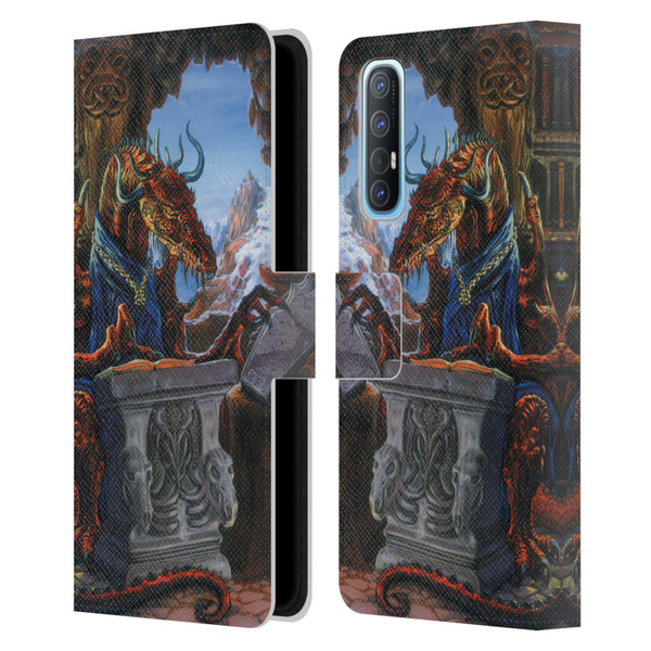 Ed Beard Jr Dragons Ancient Scholar Leather Book Wallet Case Cover For OPPO Find X2 Neo 5G