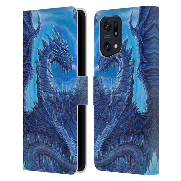 Ed Beard Jr Dragons Glacier Leather Book Wallet Case Cover For OPPO Find X5