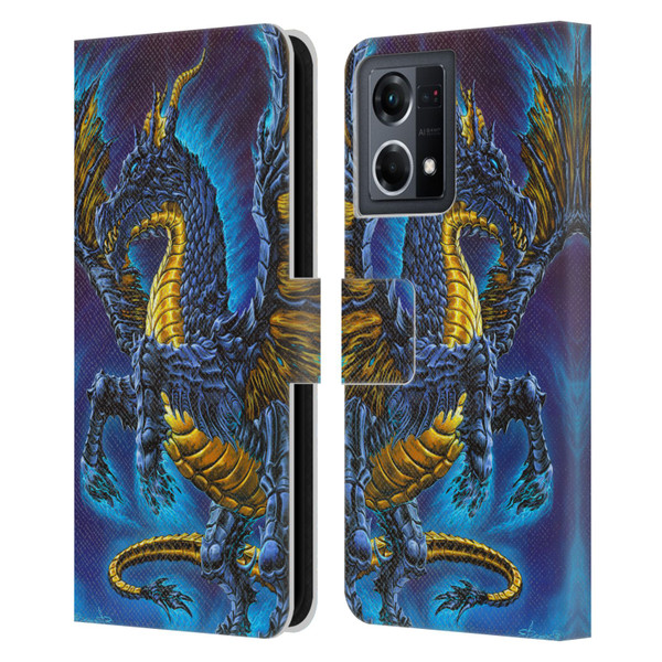 Ed Beard Jr Dragons Mare Leather Book Wallet Case Cover For OPPO Reno8 4G