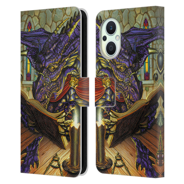 Ed Beard Jr Dragons A Good Book Leather Book Wallet Case Cover For OPPO Reno8 Lite
