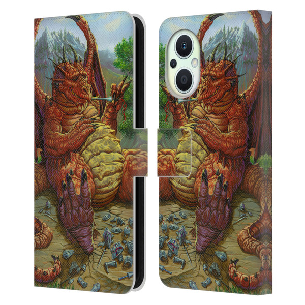 Ed Beard Jr Dragons Lunch With A Toothpick Leather Book Wallet Case Cover For OPPO Reno8 Lite