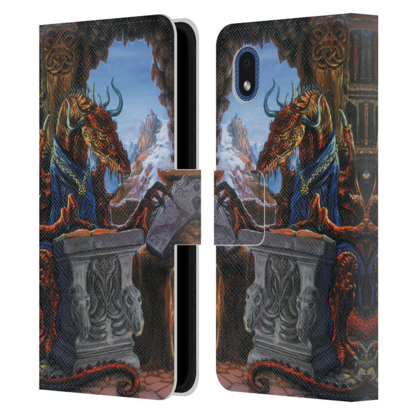 Ed Beard Jr Dragons Ancient Scholar Leather Book Wallet Case Cover For Samsung Galaxy A01 Core (2020)