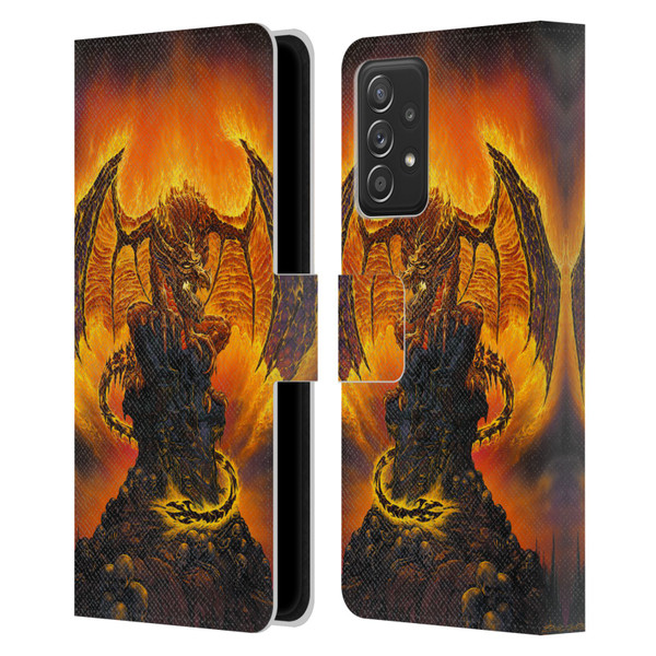 Ed Beard Jr Dragons Harbinger Of Fire Leather Book Wallet Case Cover For Samsung Galaxy A53 5G (2022)