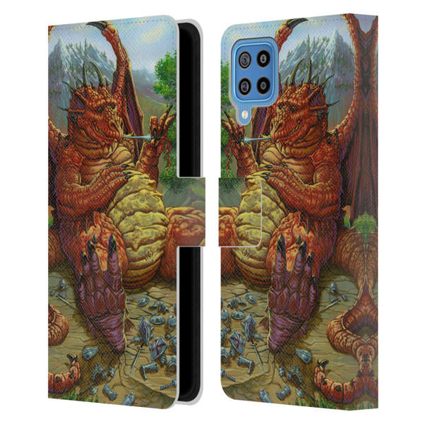 Ed Beard Jr Dragons Lunch With A Toothpick Leather Book Wallet Case Cover For Samsung Galaxy F22 (2021)