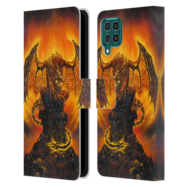 Ed Beard Jr Dragons Harbinger Of Fire Leather Book Wallet Case Cover For Samsung Galaxy F62 (2021)