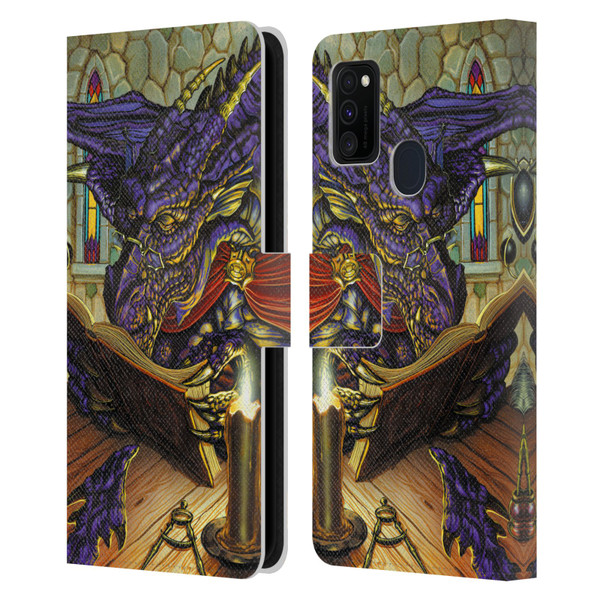 Ed Beard Jr Dragons A Good Book Leather Book Wallet Case Cover For Samsung Galaxy M30s (2019)/M21 (2020)
