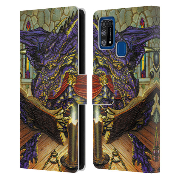 Ed Beard Jr Dragons A Good Book Leather Book Wallet Case Cover For Samsung Galaxy M31 (2020)