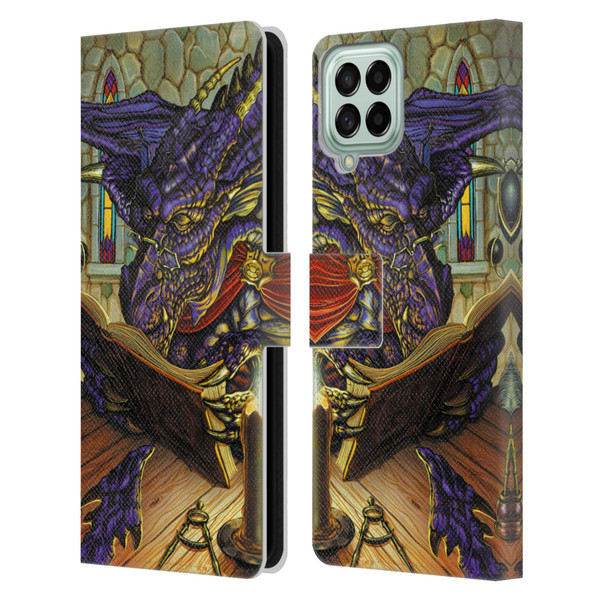 Ed Beard Jr Dragons A Good Book Leather Book Wallet Case Cover For Samsung Galaxy M33 (2022)