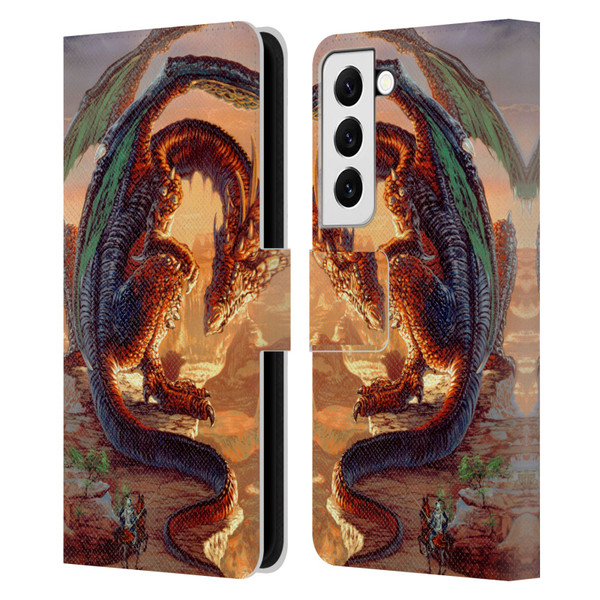 Ed Beard Jr Dragons Bravery Misplaced Leather Book Wallet Case Cover For Samsung Galaxy S22 5G