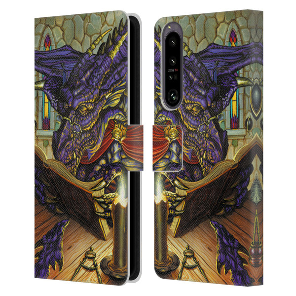 Ed Beard Jr Dragons A Good Book Leather Book Wallet Case Cover For Sony Xperia 1 IV
