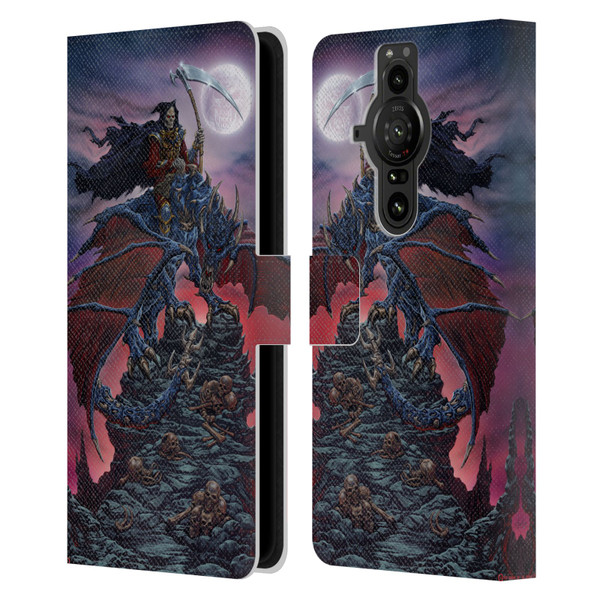Ed Beard Jr Dragons Reaper Leather Book Wallet Case Cover For Sony Xperia Pro-I