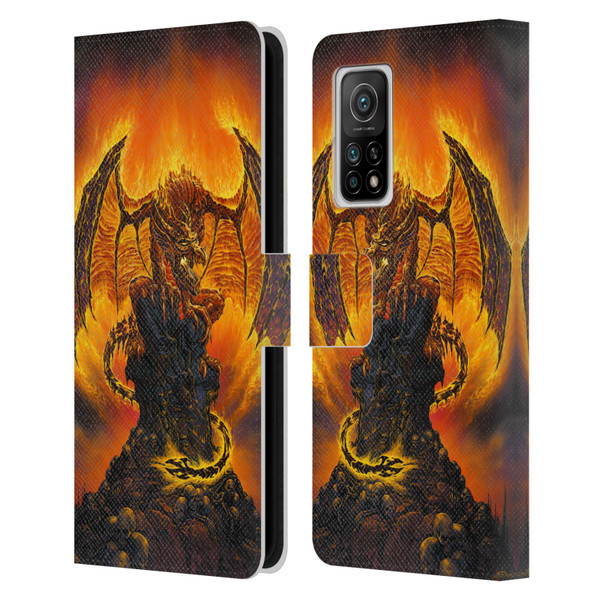 Ed Beard Jr Dragons Harbinger Of Fire Leather Book Wallet Case Cover For Xiaomi Mi 10T 5G
