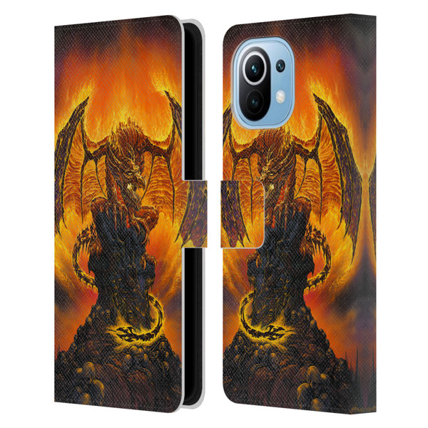 Ed Beard Jr Dragons Harbinger Of Fire Leather Book Wallet Case Cover For Xiaomi Mi 11