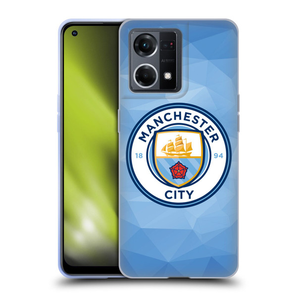 Manchester City Man City FC Badge Geometric Blue Full Colour Soft Gel Case for OPPO Reno8 4G