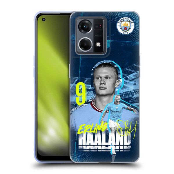 Manchester City Man City FC 2022/23 First Team Erling Haaland Soft Gel Case for OPPO Reno8 4G