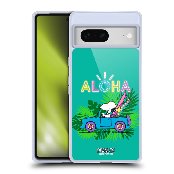 Peanuts Snoopy Aloha Disco Tropical Surf Soft Gel Case for Google Pixel 7