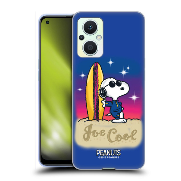 Peanuts Snoopy Boardwalk Airbrush Joe Cool Surf Soft Gel Case for OPPO Reno8 Lite