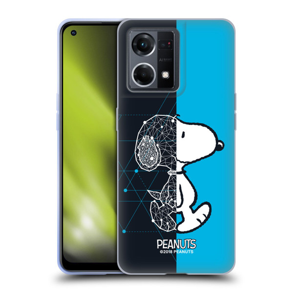Peanuts Halfs And Laughs Snoopy Geometric Soft Gel Case for OPPO Reno8 4G