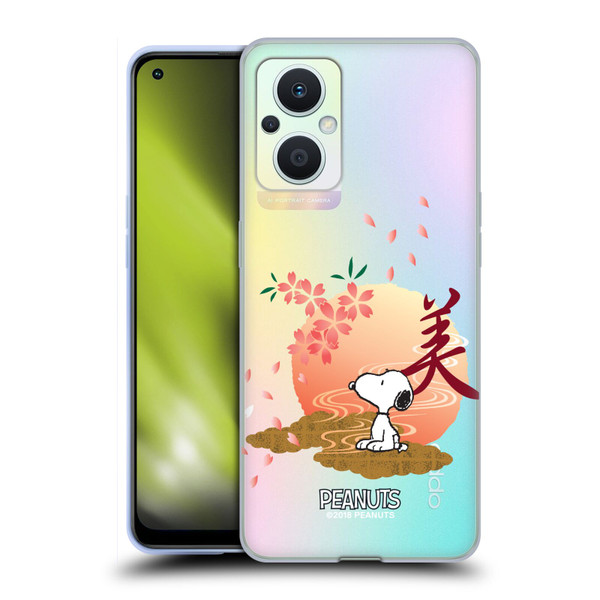 Peanuts Oriental Snoopy Sakura Soft Gel Case for OPPO Reno8 Lite